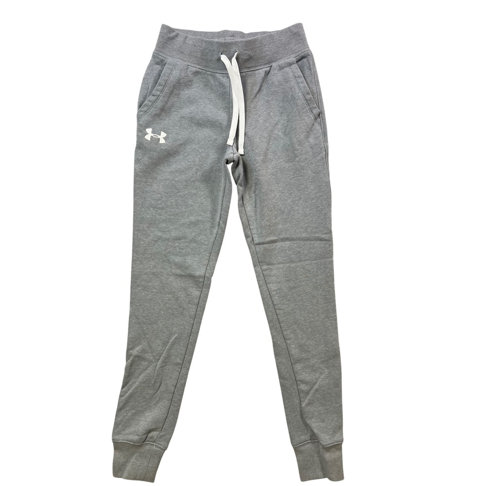 Under Armour Youth Gray Jogger Sweatpants Logo Drawstring Casual Kids Size M‎ J7